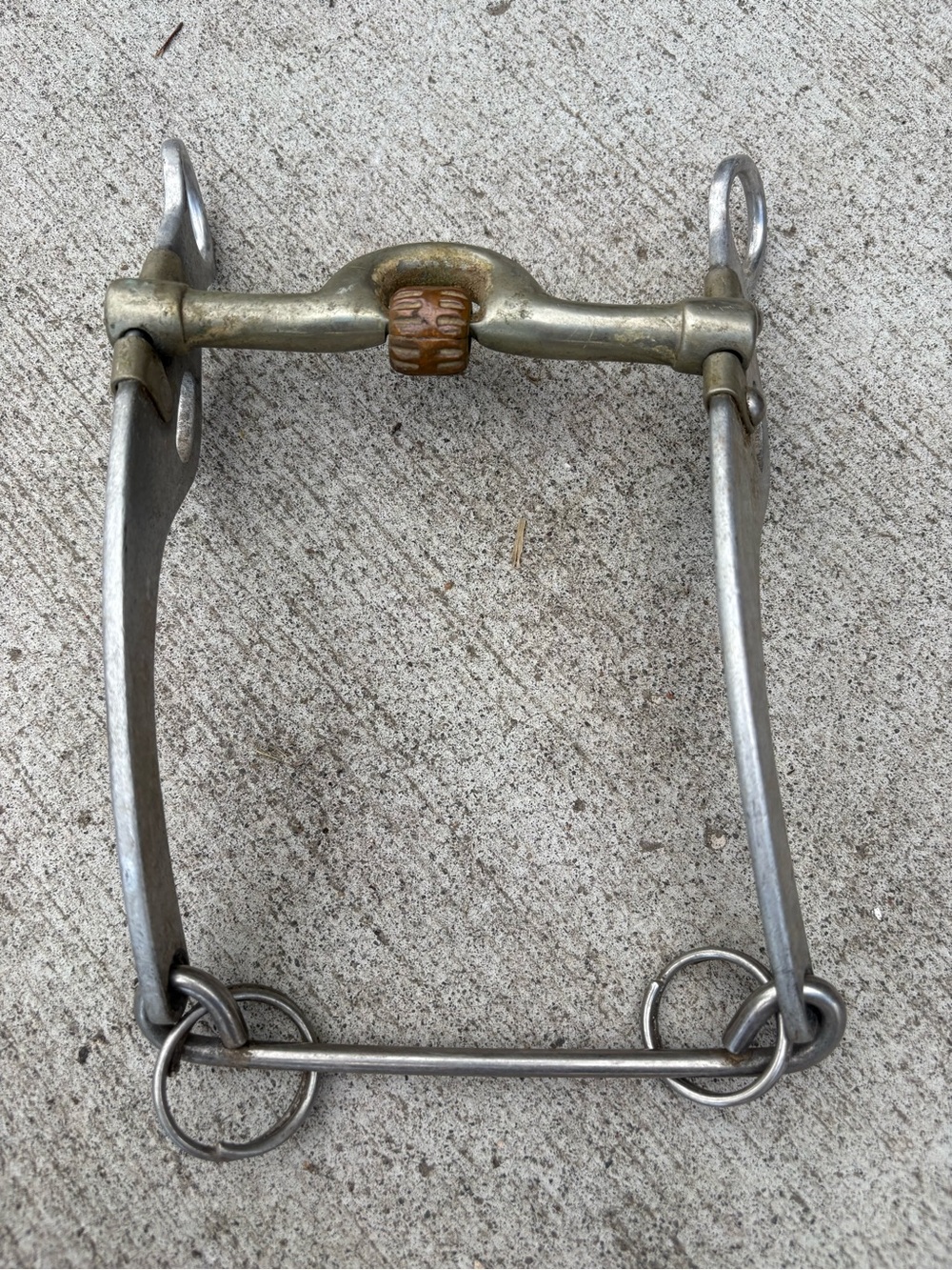 Western Curb Bit Copper Roller Cricket Mouthpiece Slotted Cheek Horse Tack
